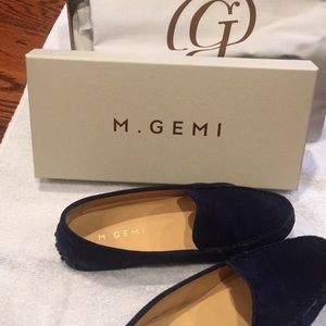 M.Gemi The Felize Suede Moccasins (Midnight Blue)